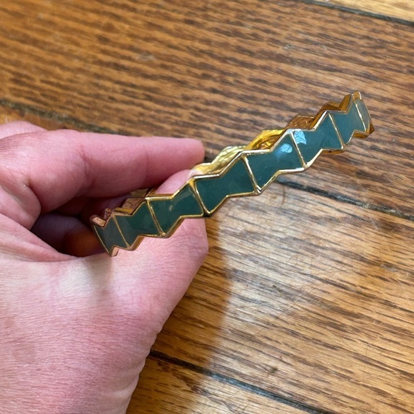 Lanvin Gold Tone Enamel Zig Zag Bracelet - Picture 6 of 8